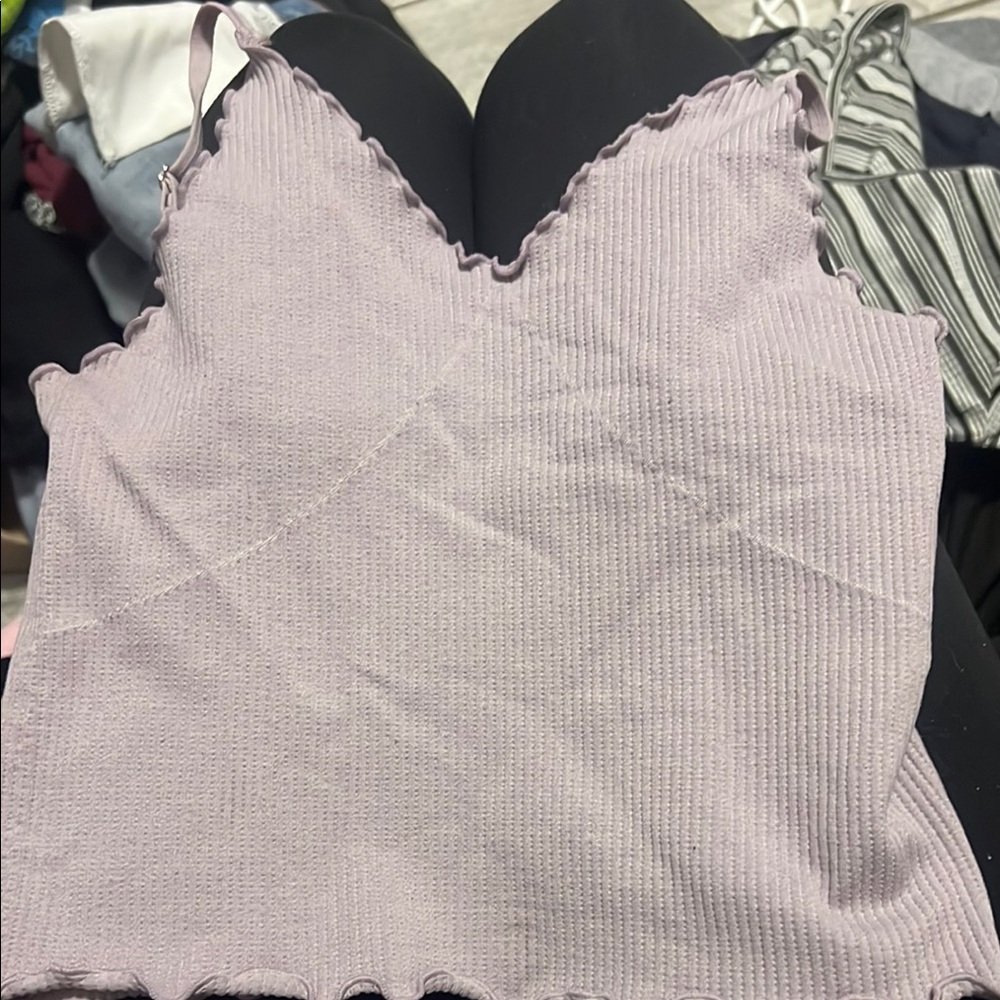 Lilac Ribbed Tank Top